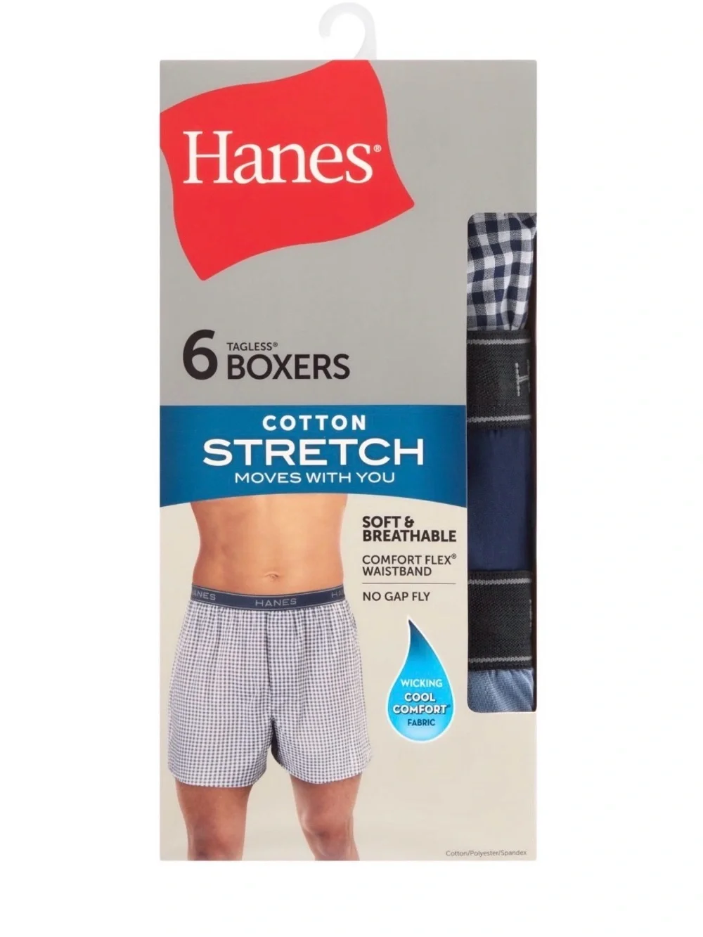 💜Hanes Men's Underwear Boxers 6-Pack, Cotton Stretch, Size: Small (28-30)